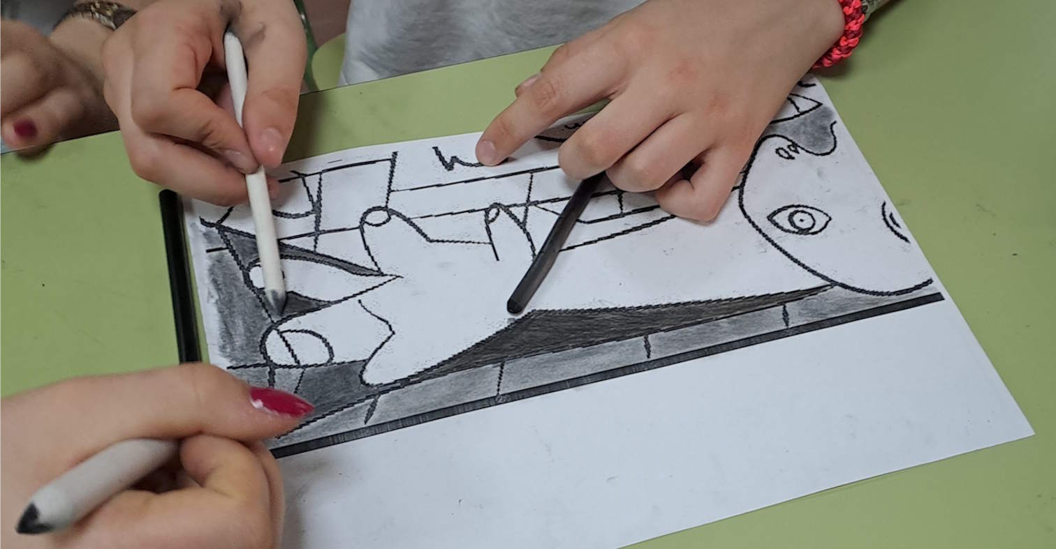 Wir gestalten die Guernica von Picasso.